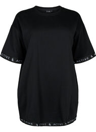 Lang sweatshirt med 1/2 ærmer, Black