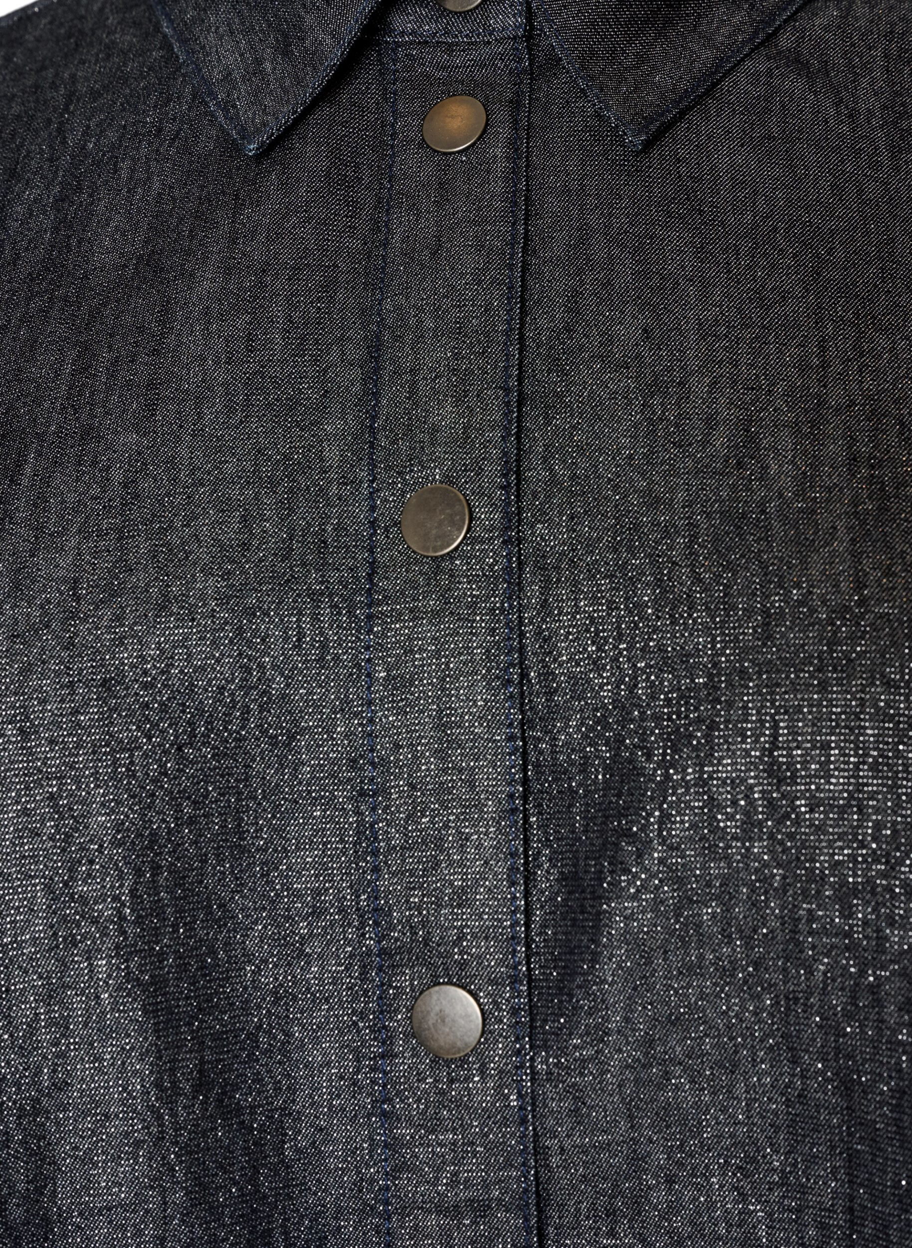 ZizziDenimskjorte med glimmertr&aring;d og 3/4-&aelig;rmer, Gr&aring;, Packshot image number 2