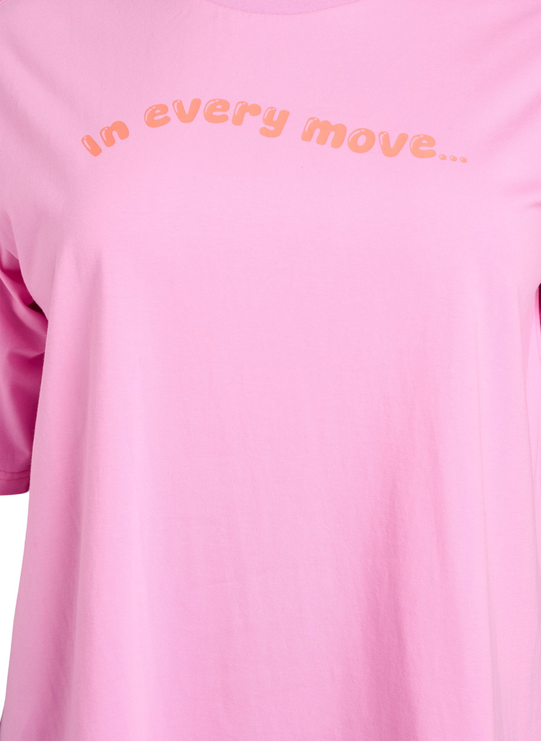 ZizziSporty t-shirt i &oslash;kologisk bomuld, Lyser&oslash;d, Packshot image number 2