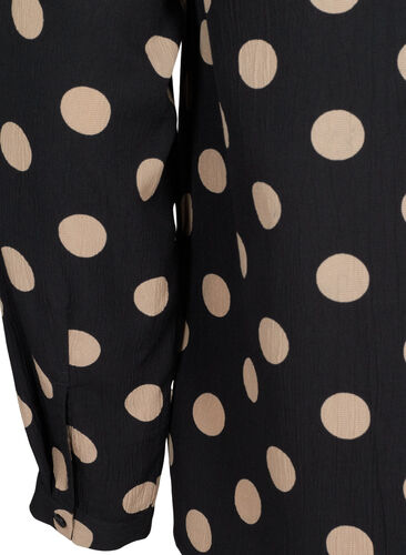FLASH - Langærmet bluse med print, Black Brown Dot, Packshot image number 3