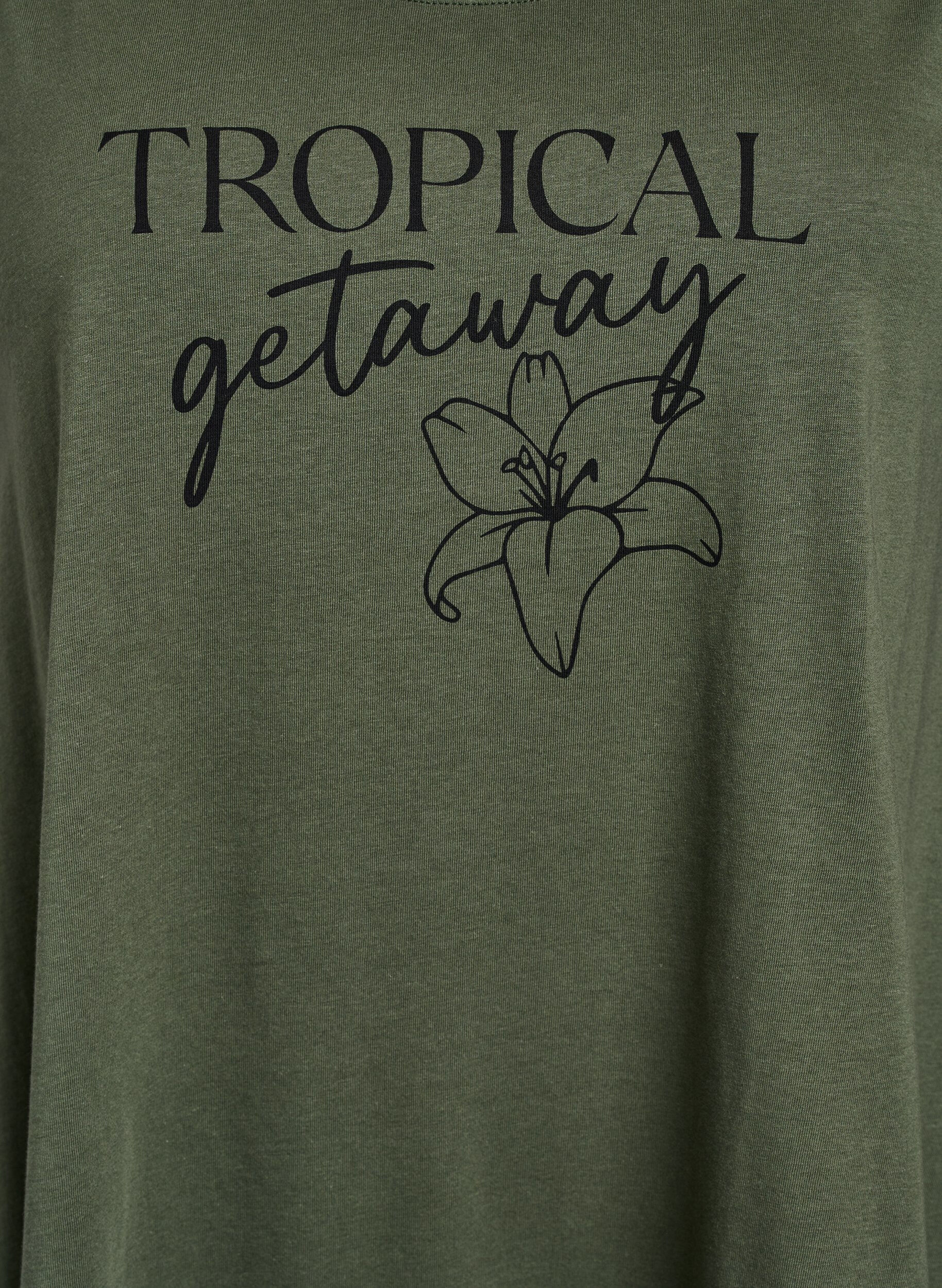 Zizzi &AElig;rmel&oslash;s kjole med A-facon, Gr&oslash;n, Packshot image number 2