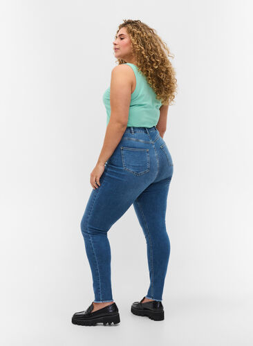 Bea jeans med ekstra høj talje, Blue denim, Model image number 1