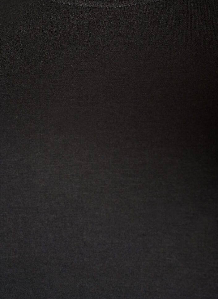 Peplumbluse med albuelange &aelig;rmer, Sort, Packshot image number 2