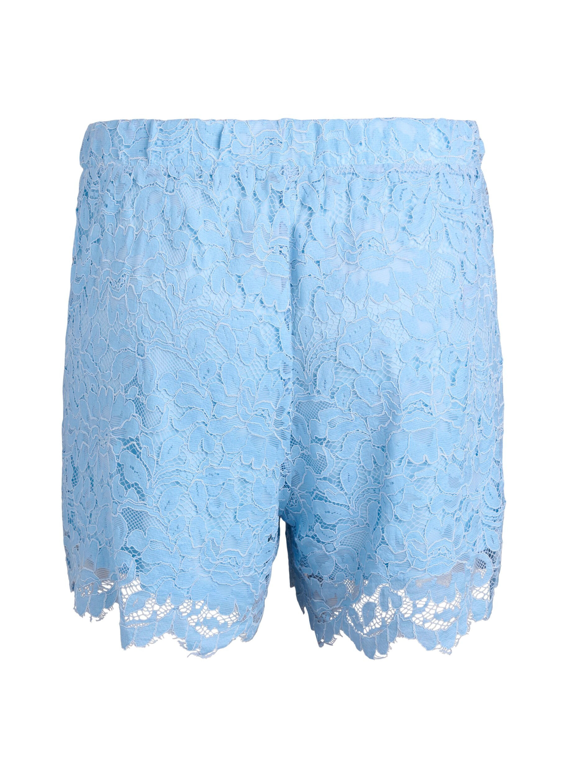 ZizziBlondeshorts med h&oslash;j talje og lommer, Bl&aring;, Packshot image number 1