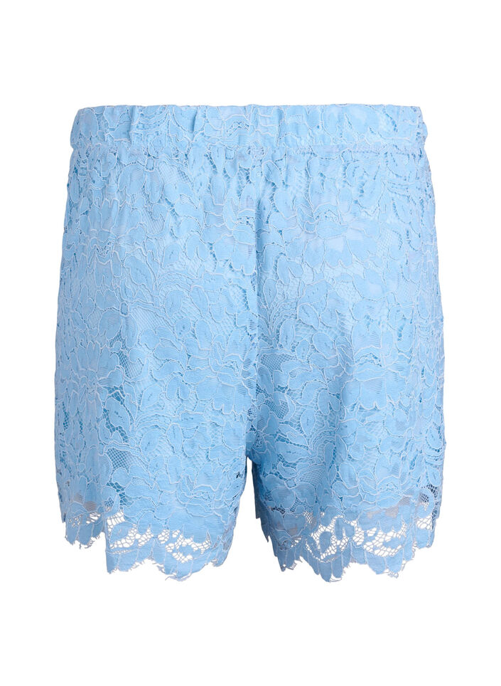 Blondeshorts med h&oslash;j talje og lommer, Bl&aring;, Packshot image number 1