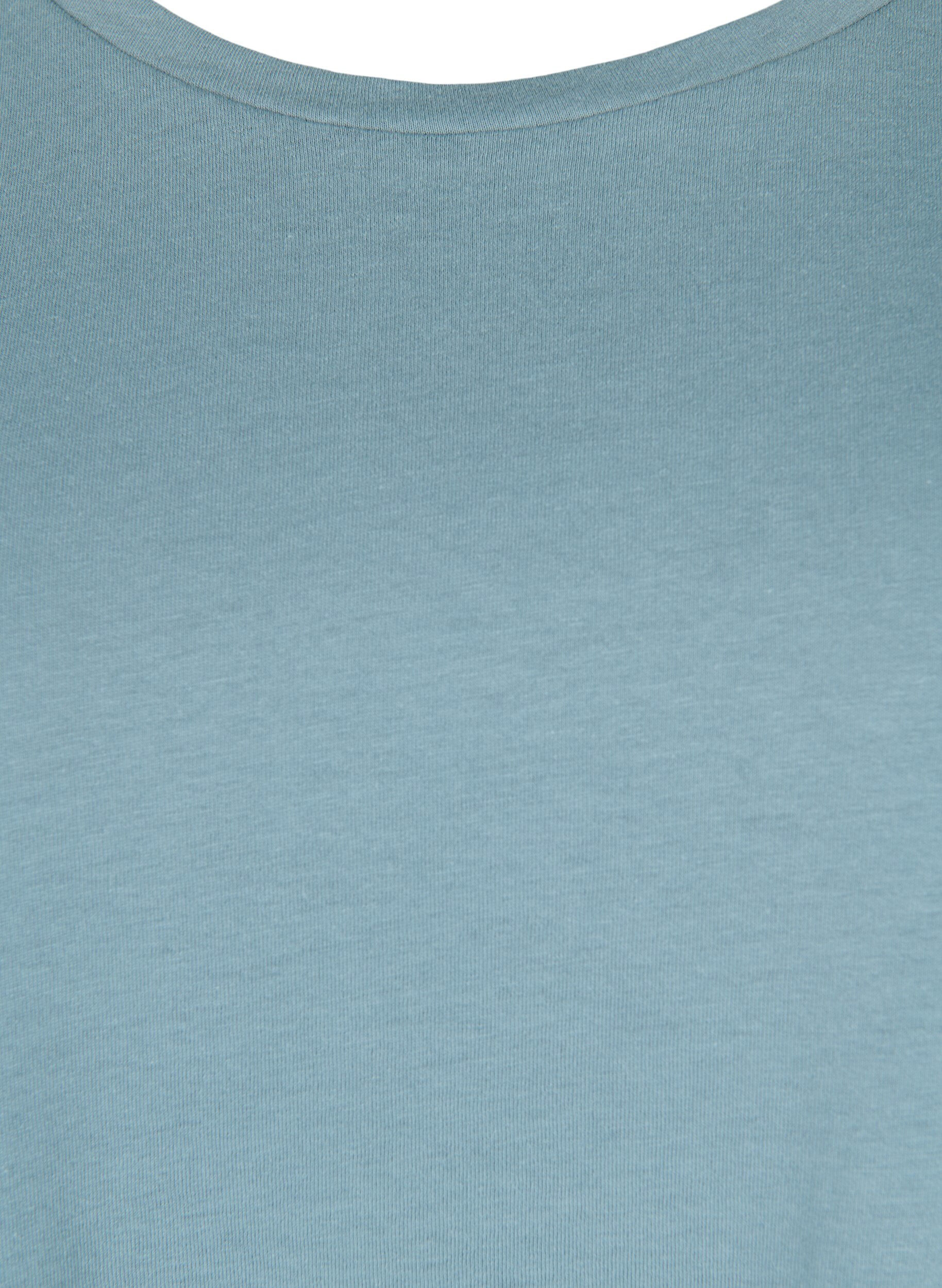 Zizzi Kort&aelig;rmet t-shirt i bomuldsblanding, Bl&aring;, Packshot image number 2