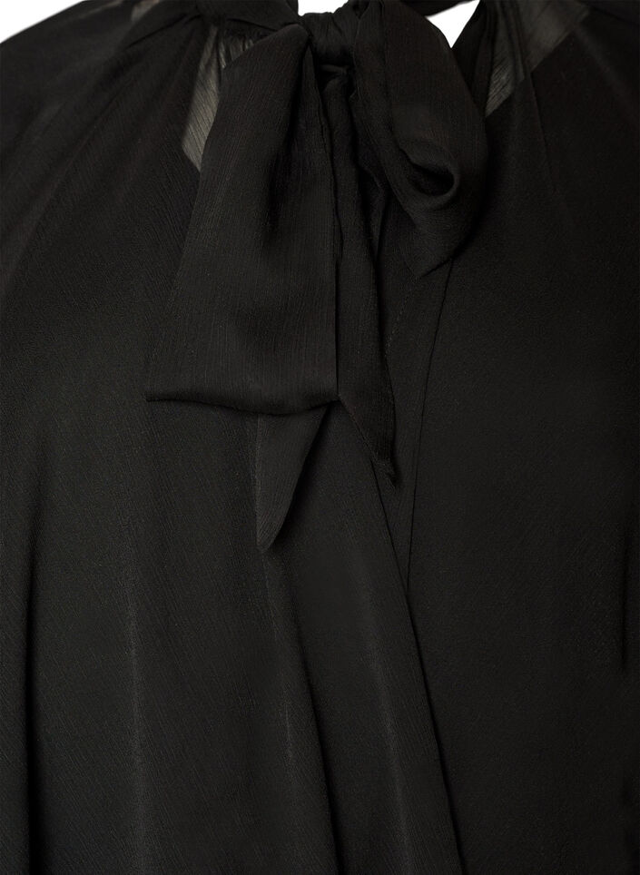 &AElig;rmel&oslash;s kjole med chiffon-kappe, Sort, Packshot image number 2