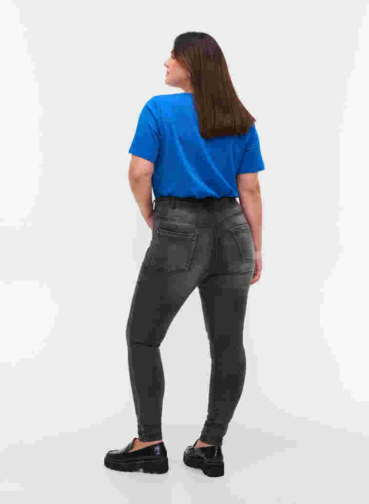 Super slim Amy jeans med høj talje, Dk Grey Denim, Model image number 2