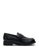 Wide fit - Loafer i læder med nitter, Sort, Packshot image number 0