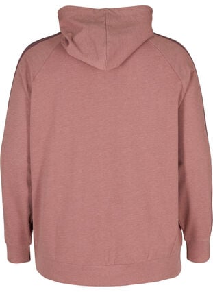 Sweatshirt med hætte og lomme, Rose Taupe Melange, Packshot image number 1