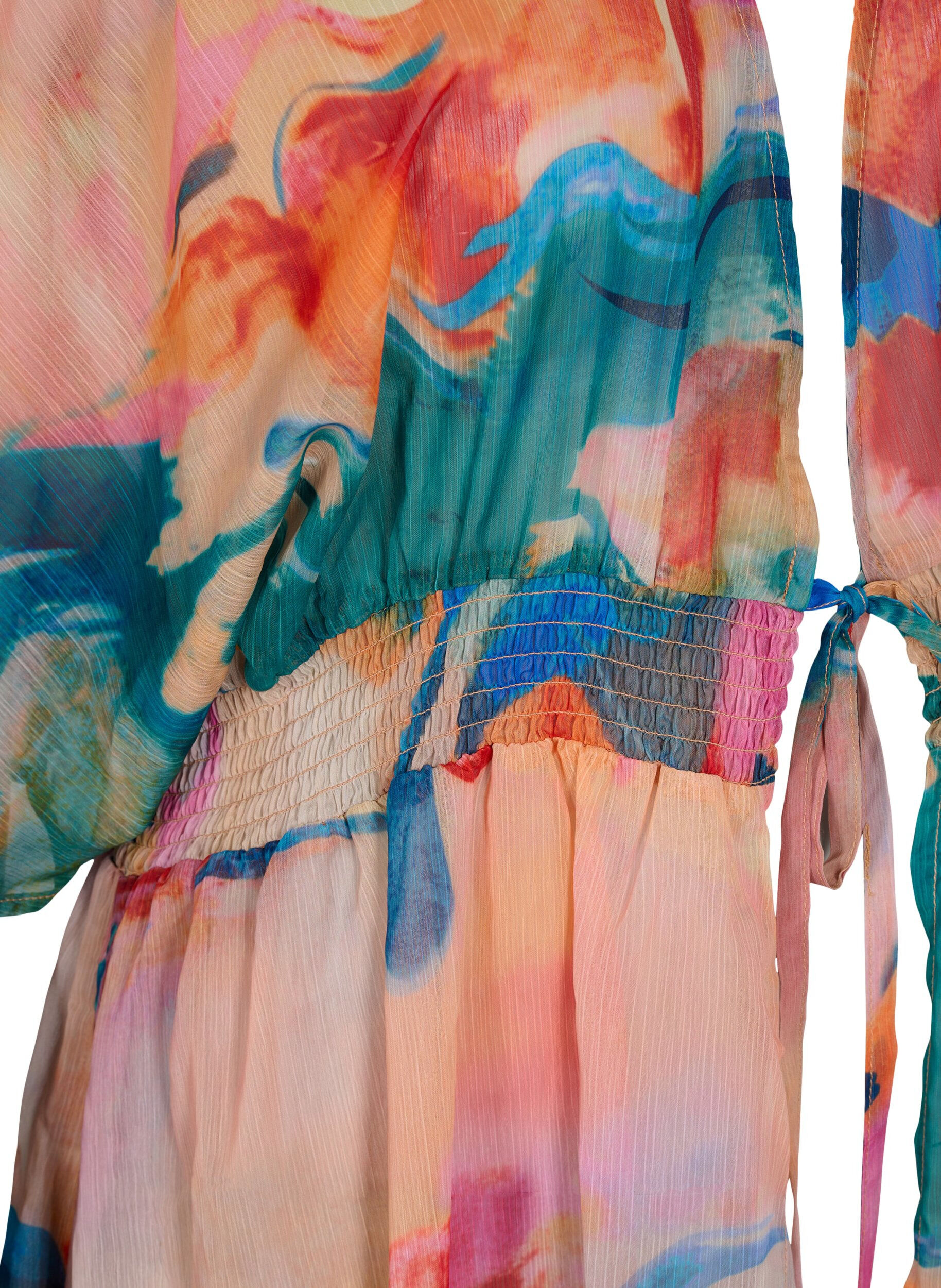 Zizzi Strand kimono med print, Watercolor, Packshot image number 2
