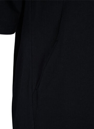 Kampagnevare - Bomulds sweatkjole med lommer og 3/4 ærmer, Black, Packshot image number 3