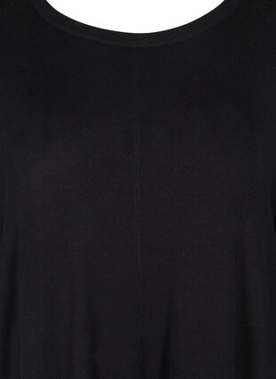 Oversize strikkjole i viskosemix, Black, Packshot image number 2
