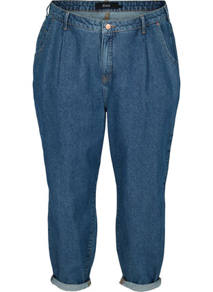 Slouchy fit Saga jeans i bomuld, Blue denim, Packshot image number 0