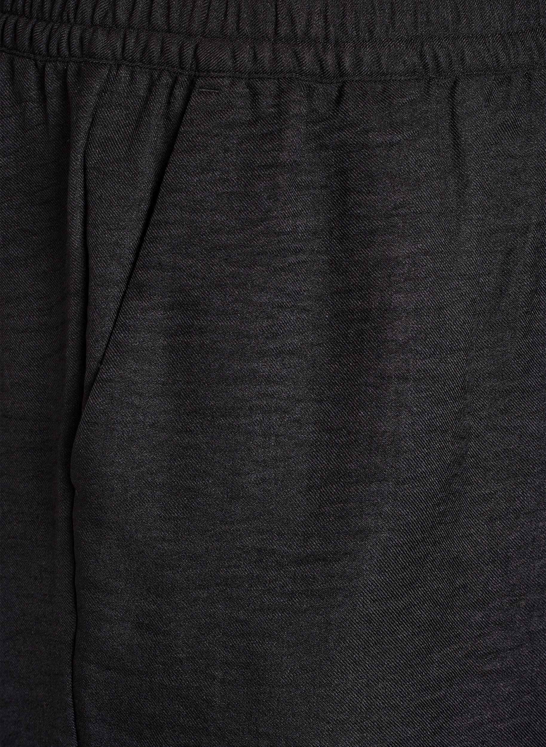 Zizzi Shorts med lommer og h&oslash;j talje, Sort, Packshot image number 2