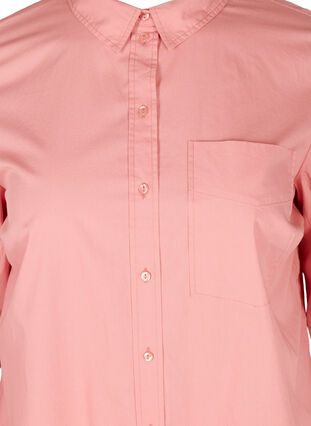 Lang bomulds skjorte med brystlomme, Blush, Packshot image number 2