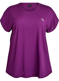 Ensfarvet tr&aelig;nings t-shirt, Lilla