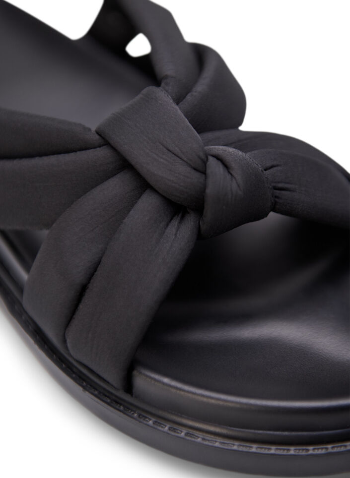Sandal med knudedetalje, Sort, Packshot image number 3