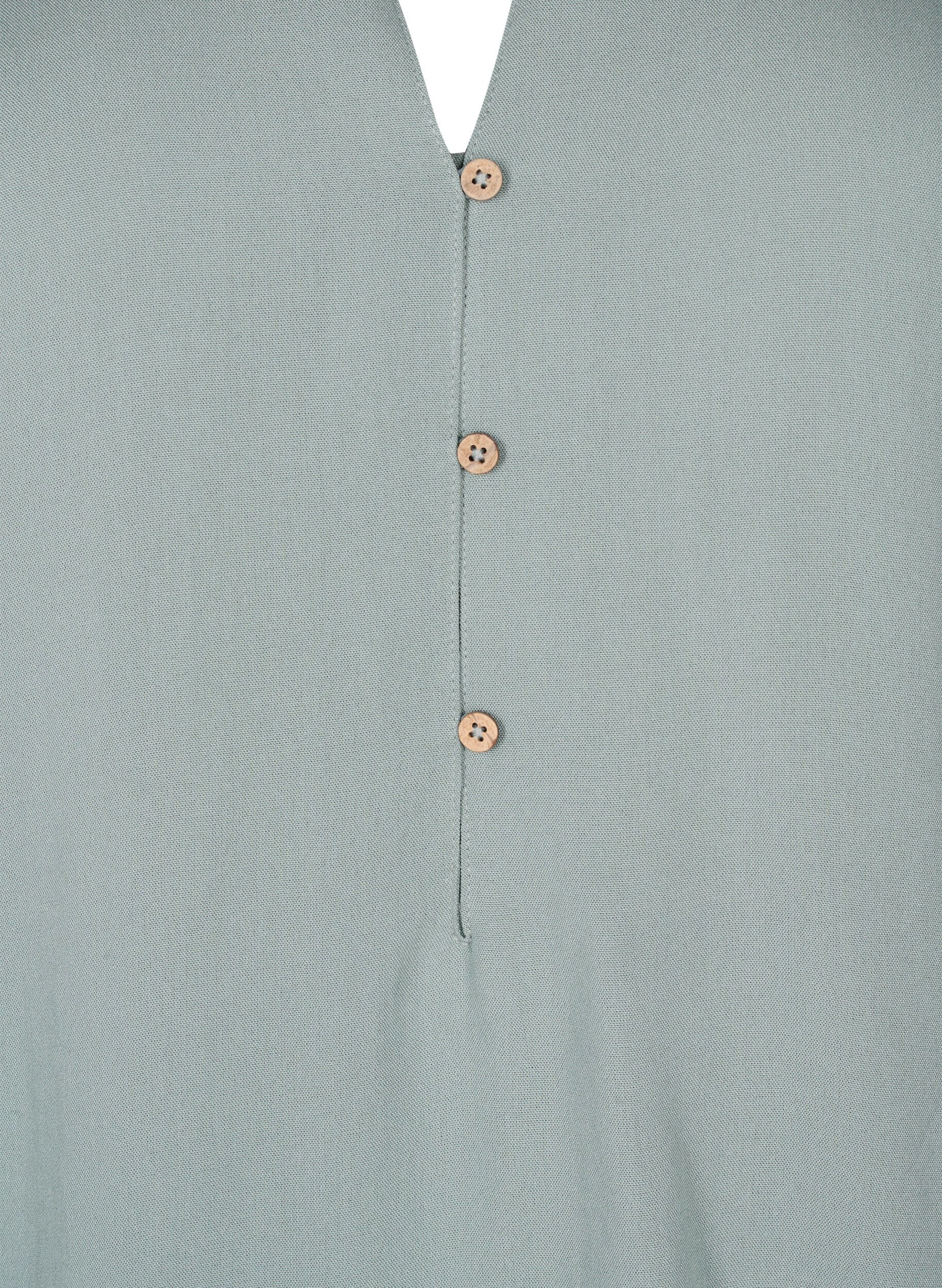 Zizzi Kort&aelig;rmet viskose tunika, Chinois Green, Packshot image number 2