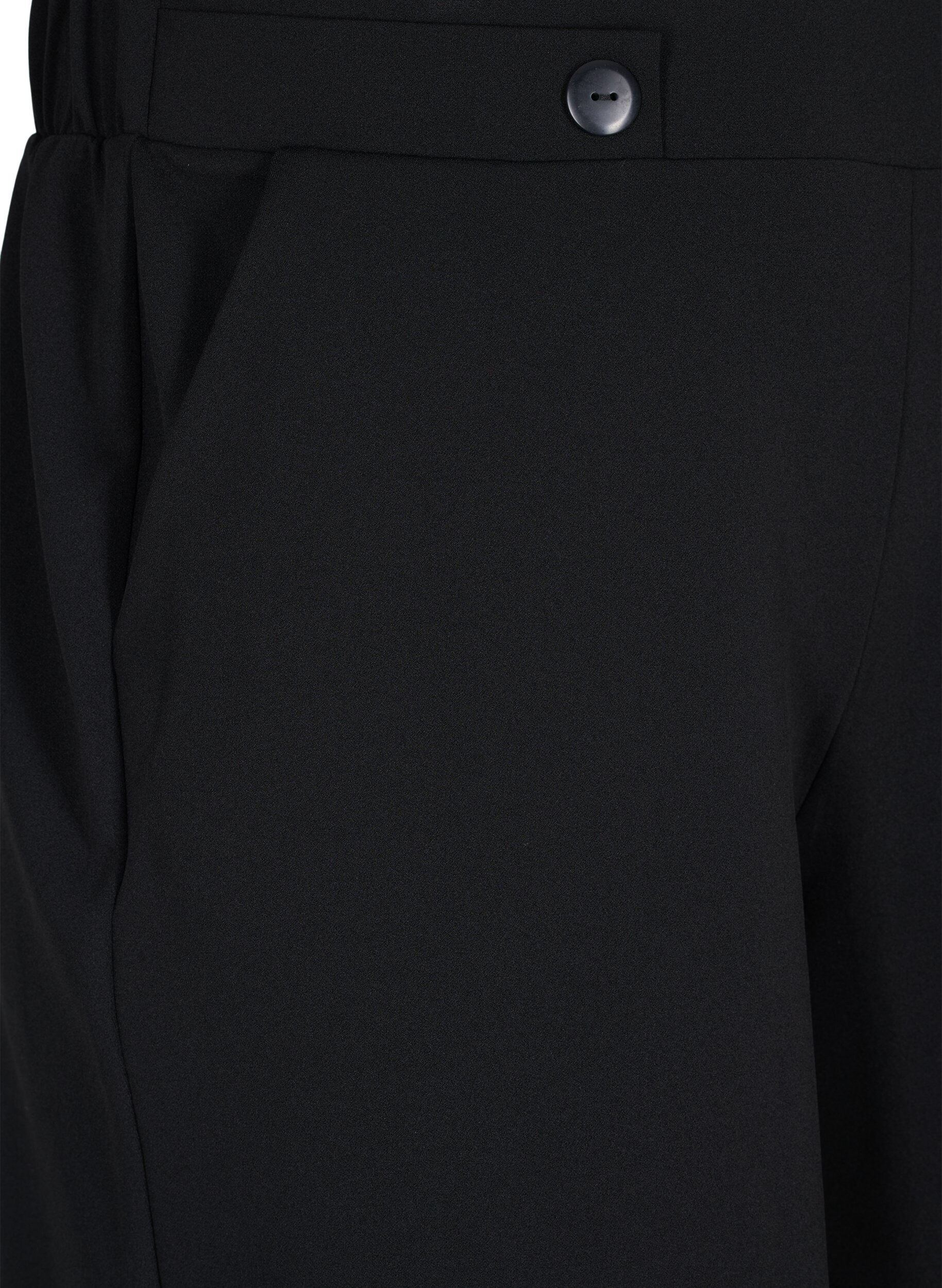 ZizziShorts med lommer og l&oslash;s pasform, Sort, Packshot image number 2