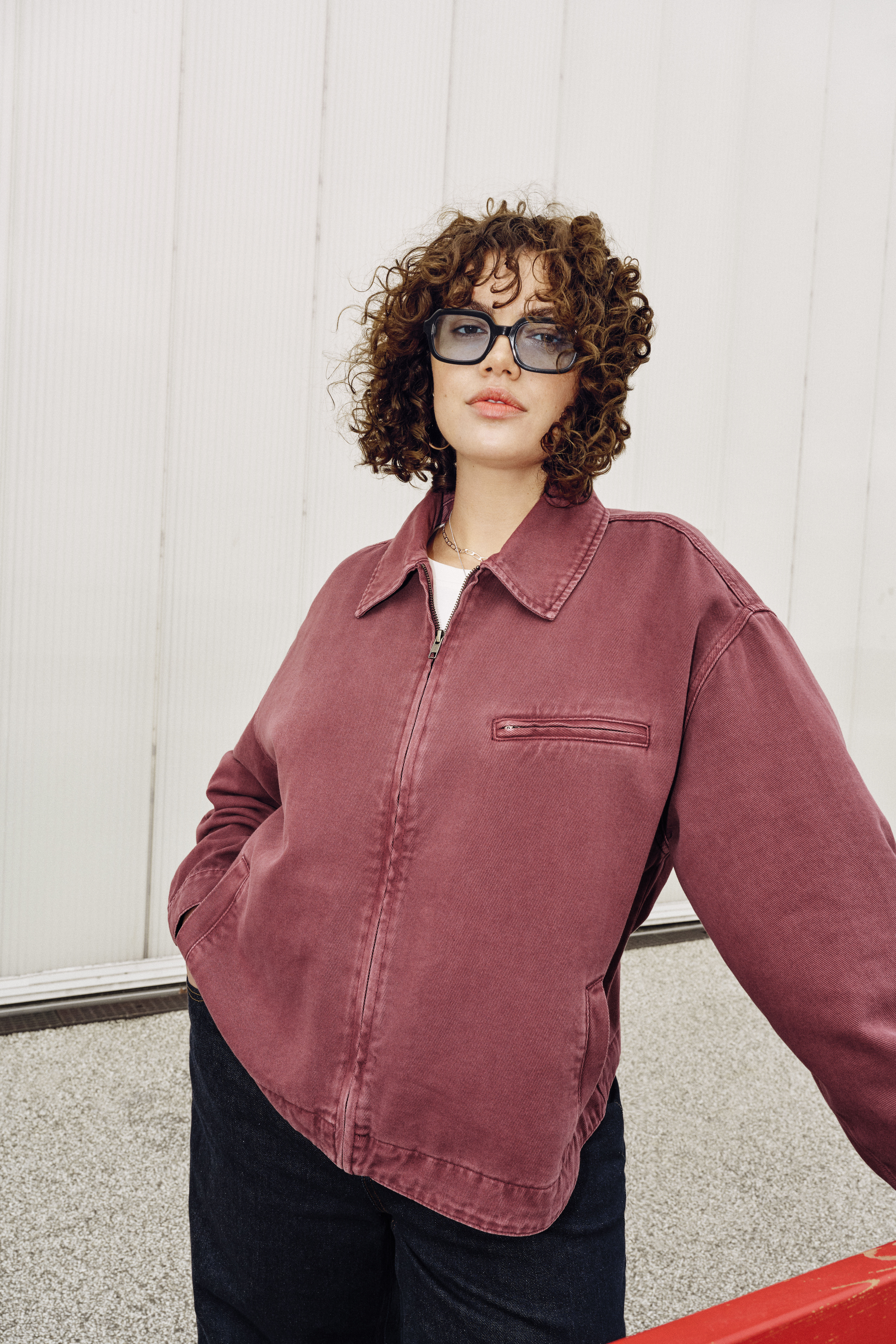 Zizzi Farvet denimjakke, , Model