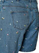 Denim shorts med broderede blomster, Bl&aring;, Packshot image number 3