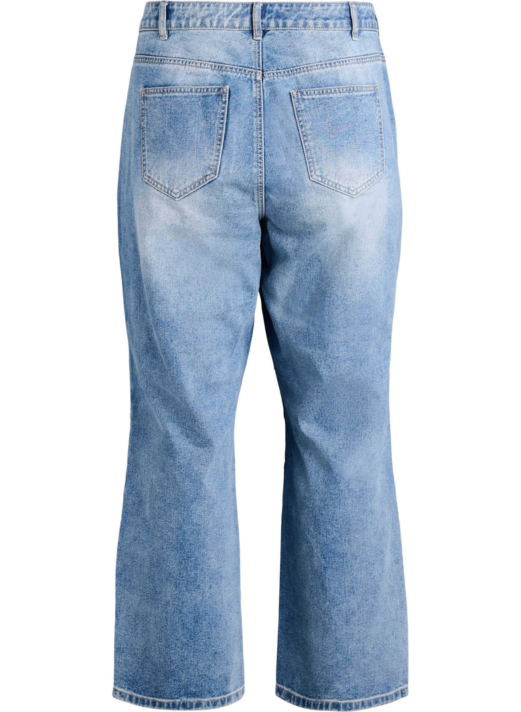 Zizzi Brede jeans med syningsdetaljer, Bl&aring;, Packshot image number 1