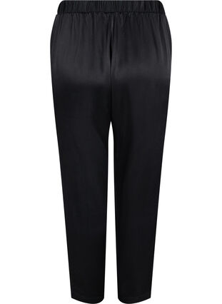 Løse bukser med lommer og elastikkant, Black, Packshot image number 1