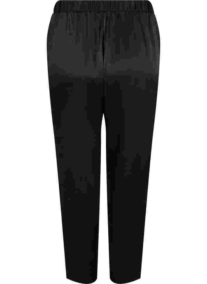 Løse bukser med lommer og elastikkant, Black, Packshot image number 1