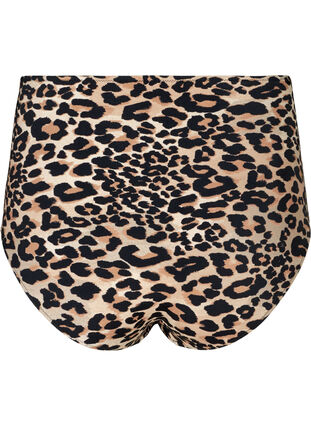 Højtaljet bikini underdel med leo print, Leopard Print, Packshot image number 1