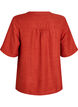 Skjortebluse med v-hals og korte &aelig;rmer, R&oslash;d, Packshot image number 1