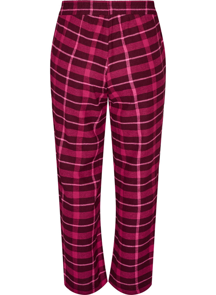 Pyjamasbukser i bomuld med tern, R&oslash;d, Packshot image number 1