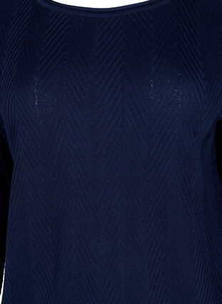 Strukturmønstret strikbluse, Navy Blazer, Packshot image number 2