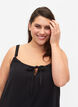 Lang strandkjole i bomuld, Black, Model image number 2