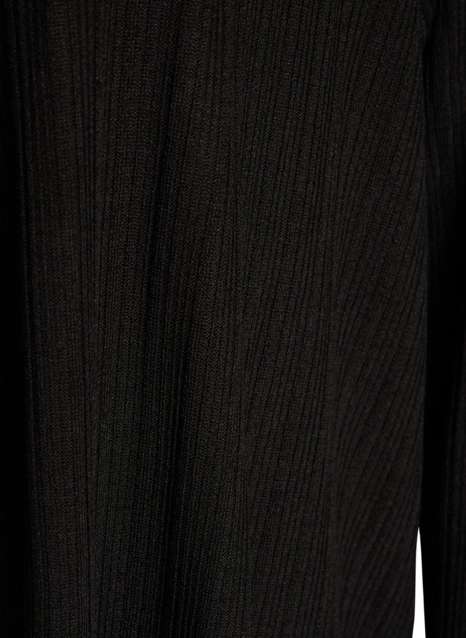 Zizzi&Aring;ben cardigan i struktureret jersey, Sort, Packshot image number 2