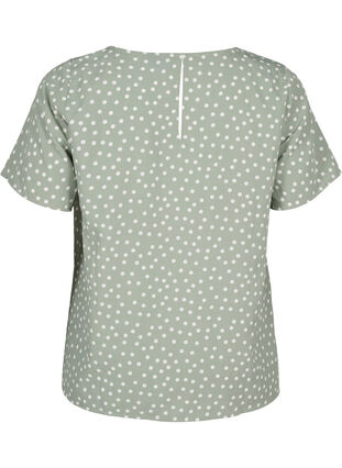 FLASH - Kortærmet bluse med print, Iceberg Green Dot, Packshot image number 1