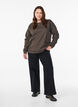 Sweatshirt med rund hals , Brun, Model image number 1