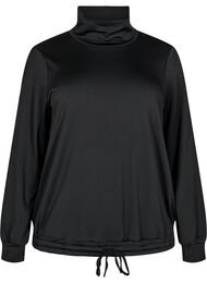 Træningsbluse med høj hals, Black