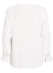 Bluse med smock manchetter og V-udsk&aelig;ring, Vanilla, Packshot image number 1