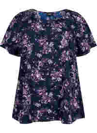 FLASH - Bluse med korte ærmer og print
