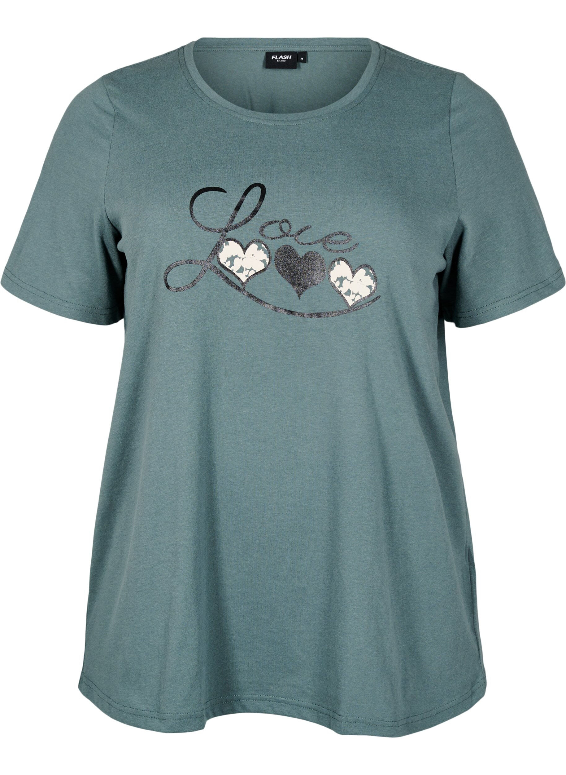 Zizzi FLASH - T-shirt med motiv, Gr&oslash;n, Packshot image number 0