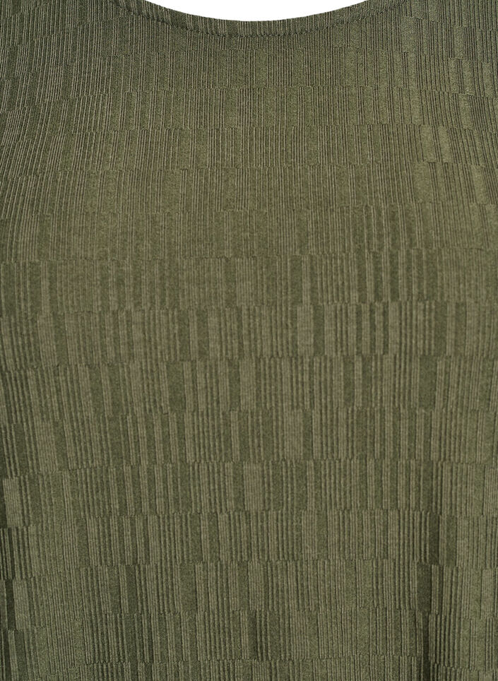 Bluse med struktur og 3/4 &aelig;rmer, Gr&oslash;n, Packshot image number 2
