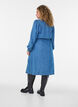 Denimkjole med V-udsk&aelig;ring og bindeb&aring;nd, Bl&aring;, Model image number 2