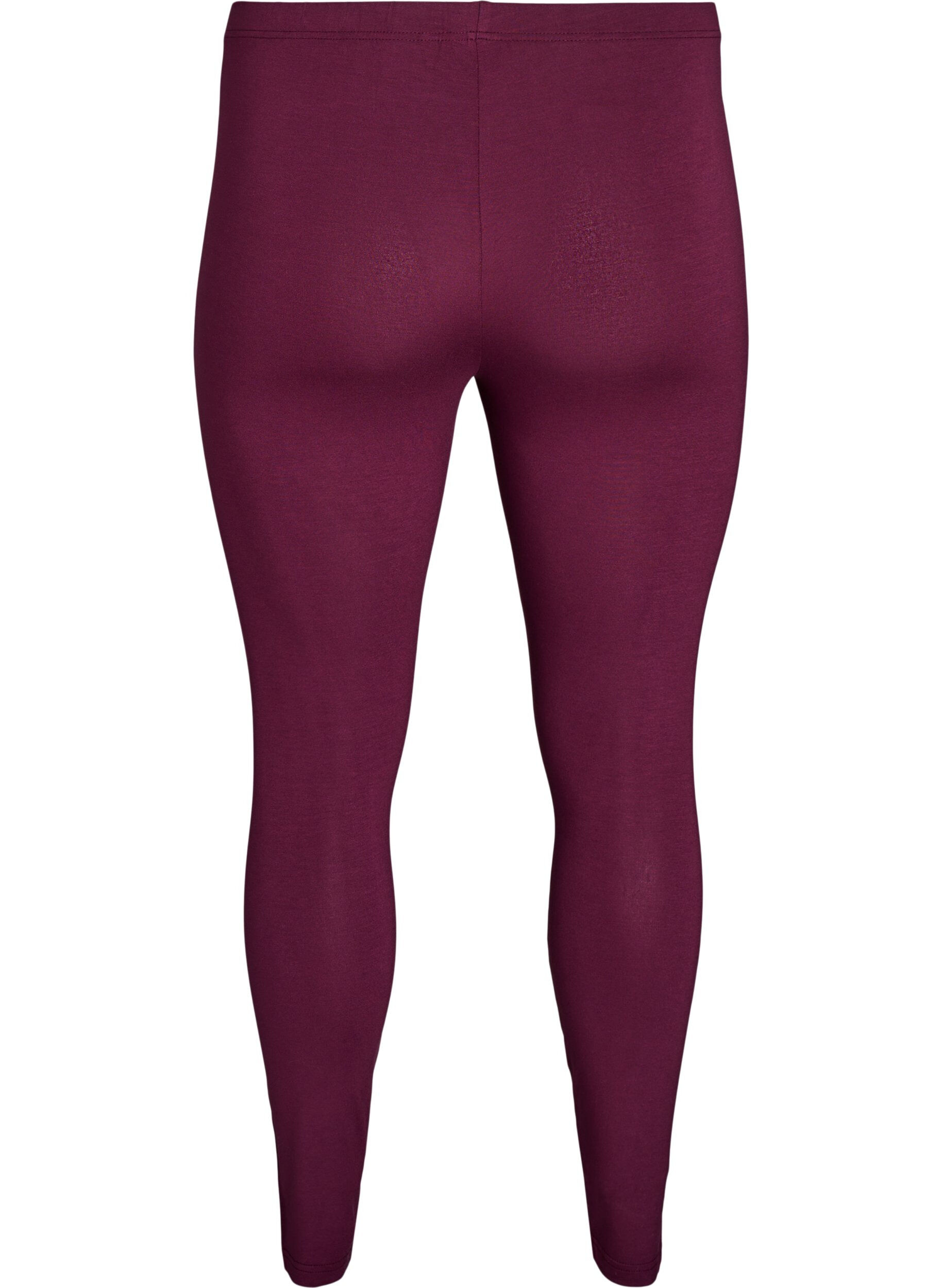 Zizzi Basis leggings i viskose, M&oslash;rk Bordeaux, Packshot image number 1