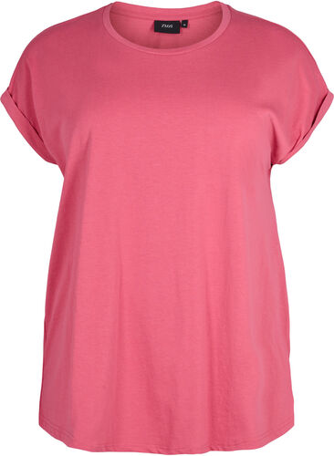 Kortærmet t-shirt i bomuldsblanding, Rasperry Pink, Packshot image number 0