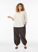 Skjortebluse i bomuld med v-udsk&aelig;ring, Vanilla, Model image number 1