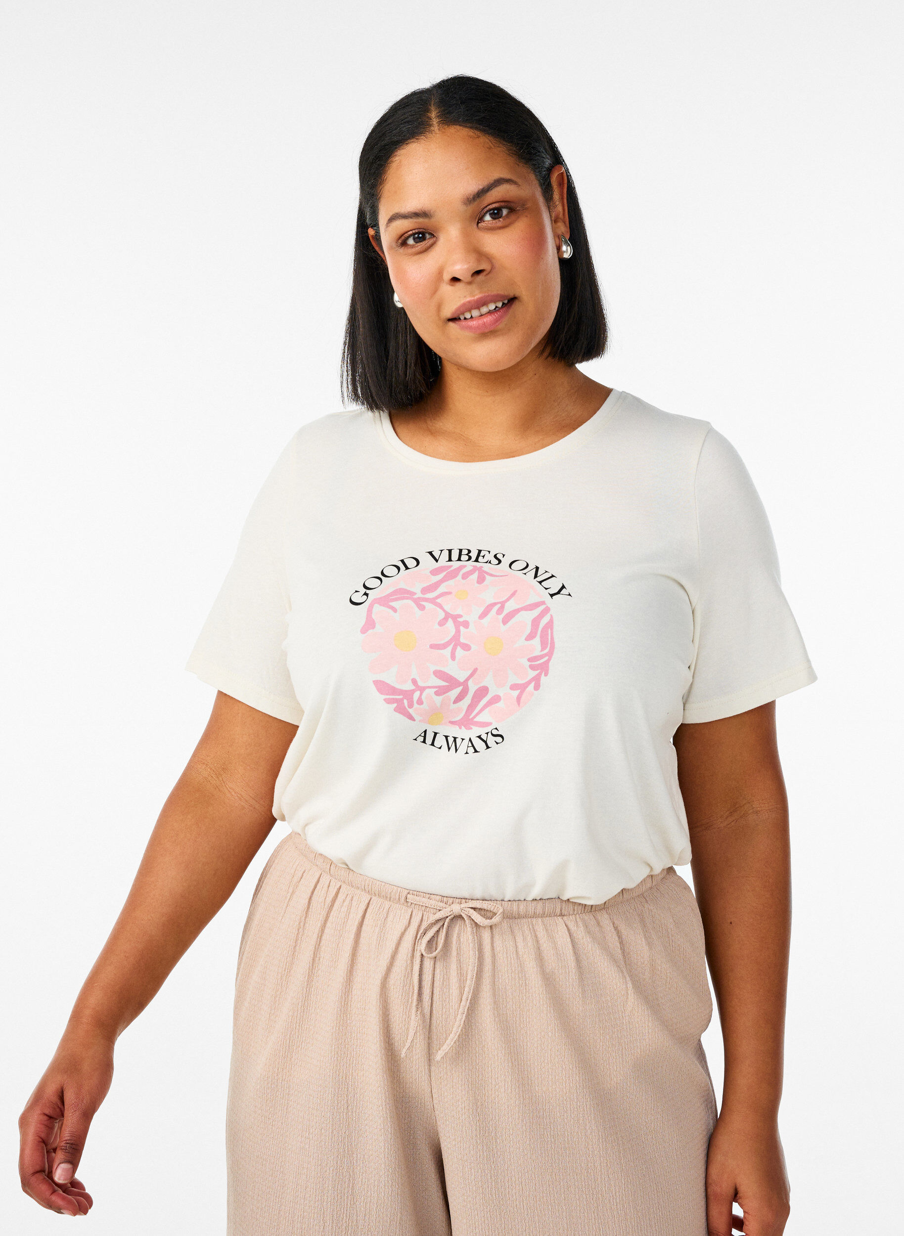 T-shirt med motiv, Vanilla, Model