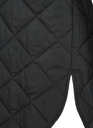 Lang quiltet vest med knaplukning og lommer, Black, Packshot image number 3
