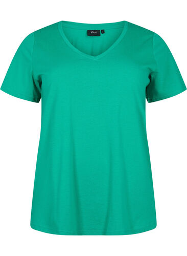 Kortærmet t-shirt med v-udskæring, Simply Green, Packshot image number 0