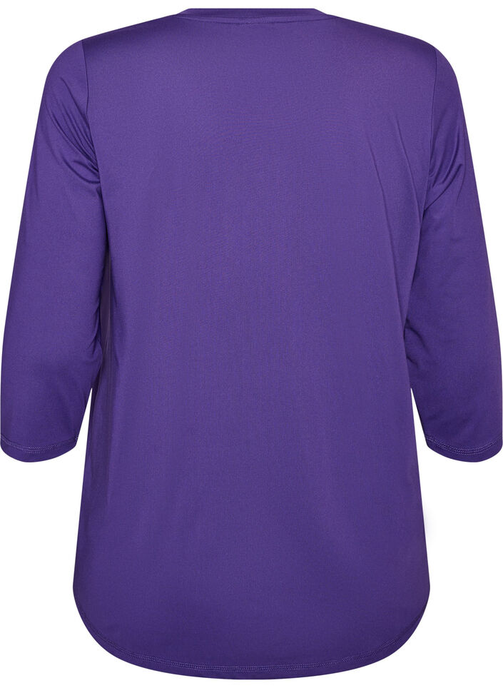 Tr&aelig;ningsbluse med 3/4 &aelig;rmer, Lilla, Packshot image number 1